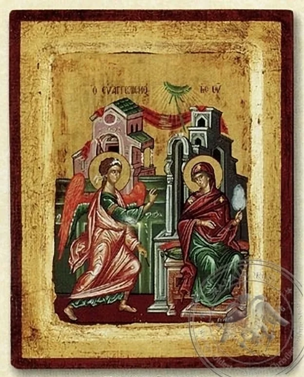 The Annunciation - Engraved Silk Printed Icon