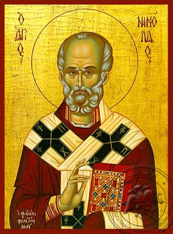 Saint Nicholas, Archbishop of Myra in Lycia - Hand Painted Icon