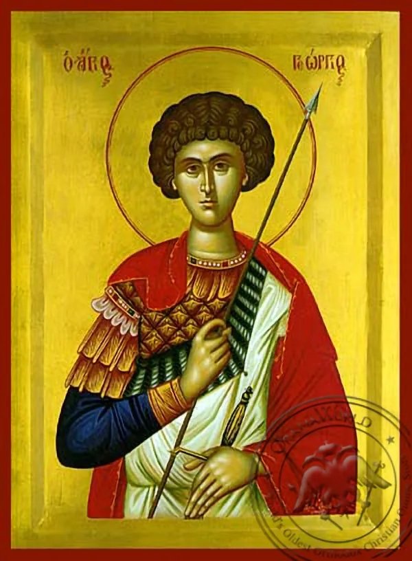 Святой великомученик Георгий, половина, рукописная икона