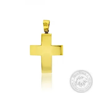 Christening Cross for Boys made of 14K Yellow Gold