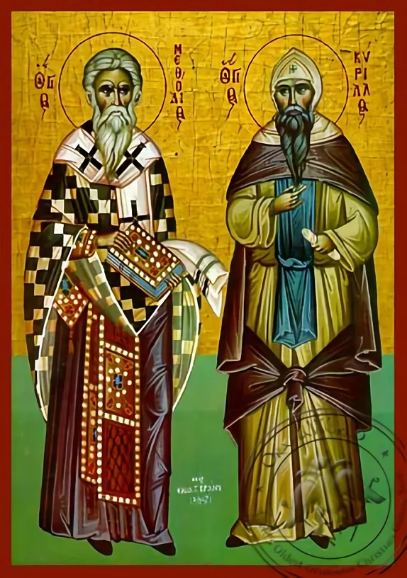 Saint Methodius and Cyril - Hand-Painted Icon