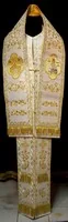 Lyre of David with Saints and Chevron Embroidered - Hieratical Omophorion Epitrachelion