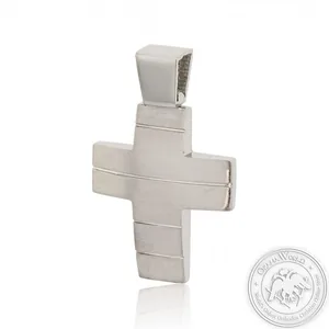 Christening Cross for Boys made of 14K White Gold