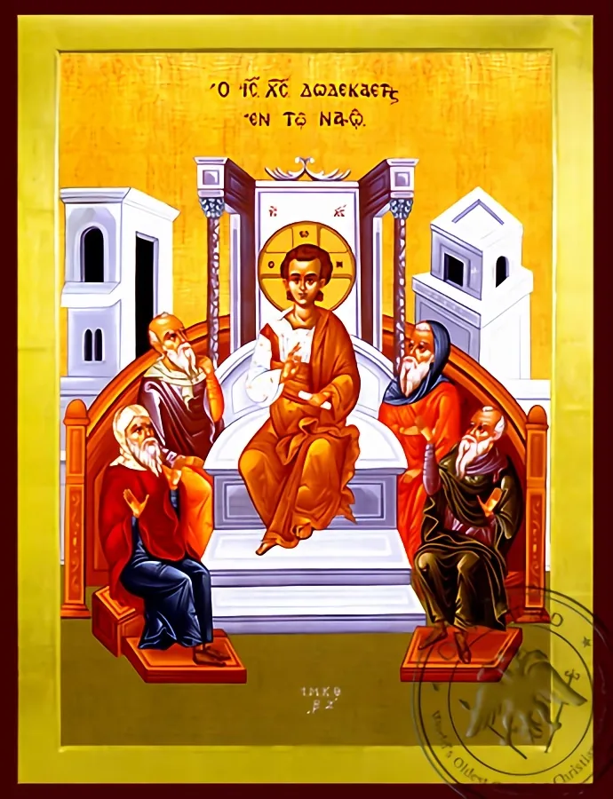Twelve-Year-Old Jesus in the Temple - Byzantine Icon