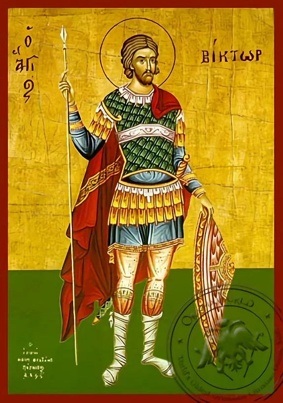 წმინდა ვიქტორი სრული ტანით, ხელნაწერი ხატი
