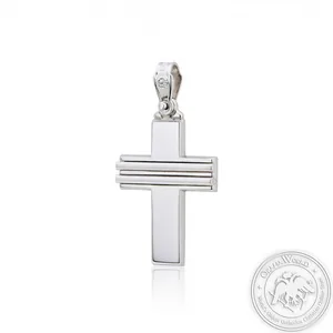 Christening Cross for Boys made of 14K White Gold