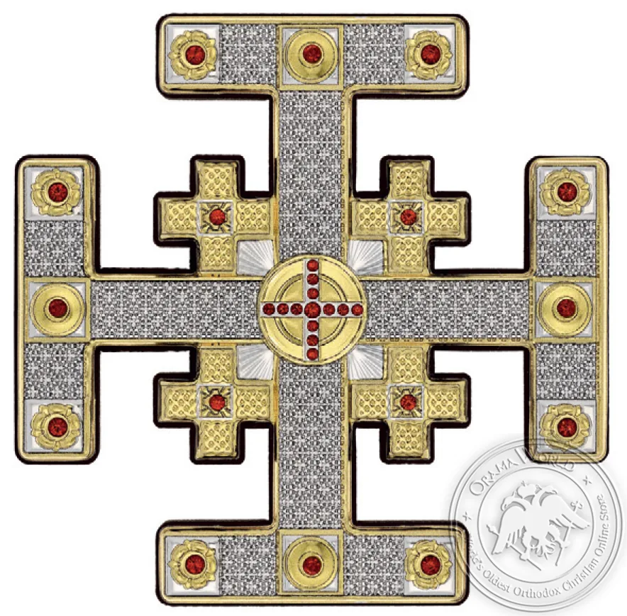 Silver Cross with Red Beads