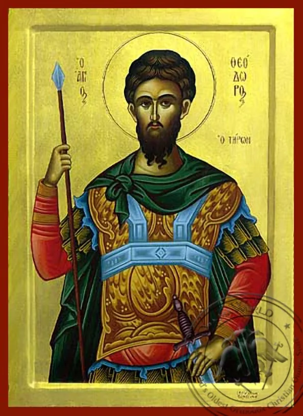 Святой великомученик Феодор, Тирон, рукописная икона