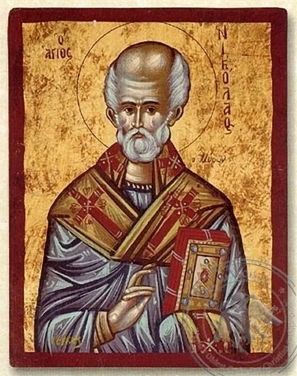Saint Nikolaos - Flat Silk Printed Icon