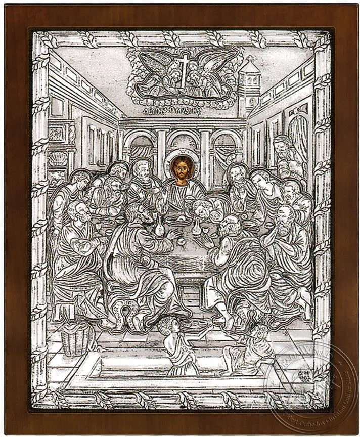 Тайная вечеря, серебряная икона