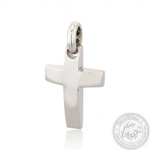 Christening Cross for Boys made of 14K White Gold