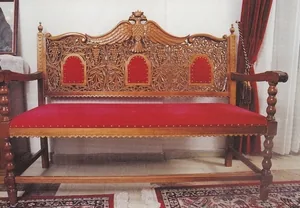 Church Couch Woodcarved