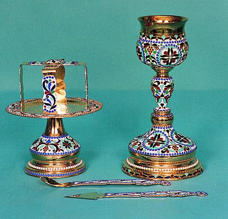 Chalice Set Byzantine Design 2 with Enamel