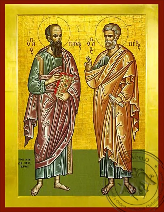 Holy Apostles Peter and Paul, Full Body - Byzantine Icon