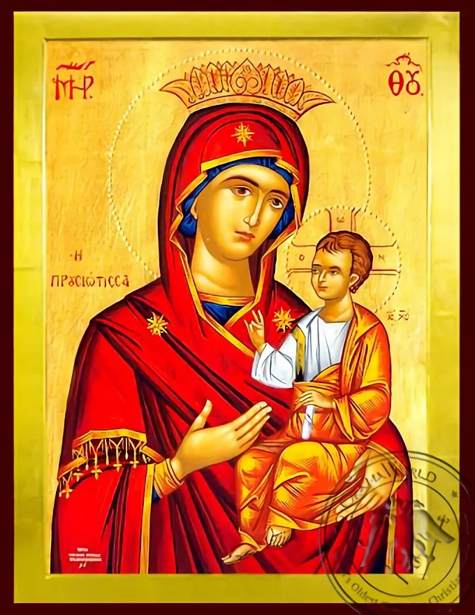 ღვთისმშობელი ყრმით, ოდიგიტრია, პრუსელი, საბერძნეთი, ბიზანტიური ხატი