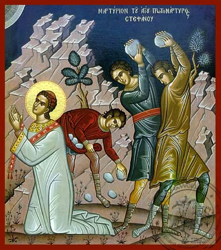 Saint Stephen, the First Martyr: The Martyrdom - Hand Painted Icon