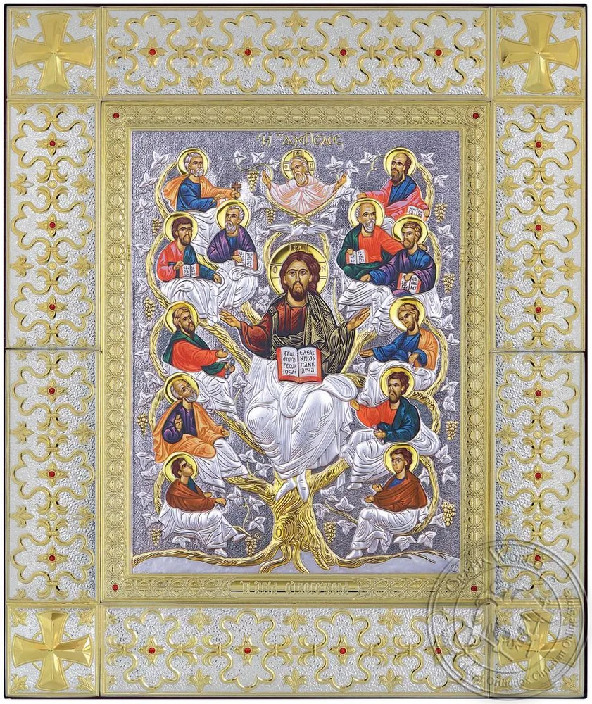 Jesus Christ the True Vine - Silver Colored Icon