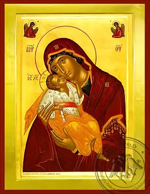 ღვთისმშობელი ყრმით, ტკბილად ამბორისმყოფელი ანგელოზებით, ბიზანტიური ხატი
