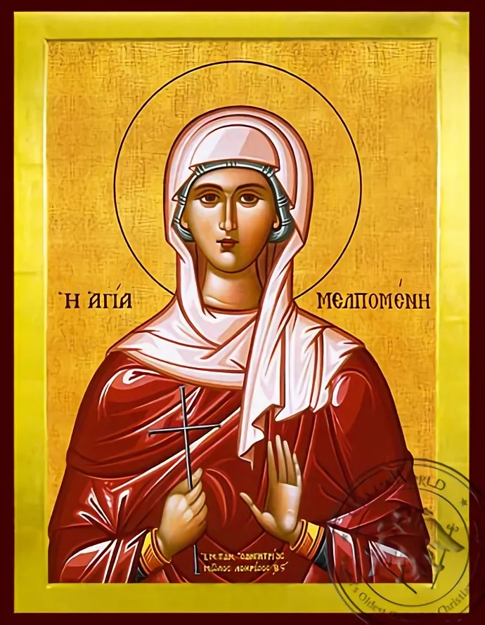 Saint Melpomene, Martyr - Byzantine Icon