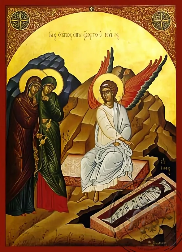 Жёны гроб, рукописная икона