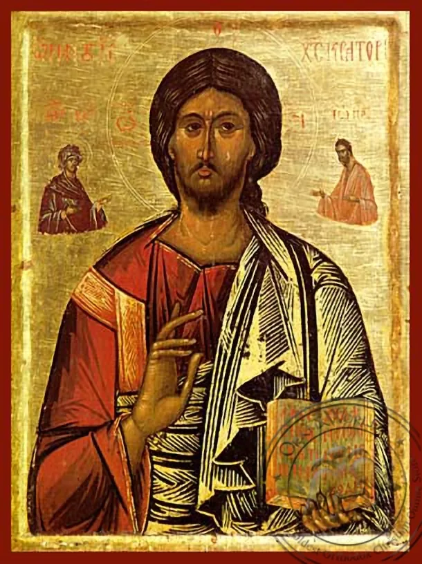 Спаситель благословляющий, Вседержитель, рукописная икона