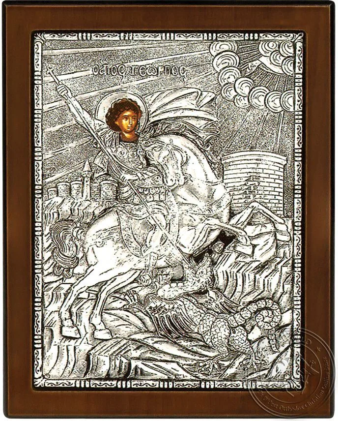 George on Horseback - Silver Icon