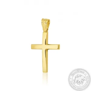 Christening Cross for Boys made of 14K Yellow Gold