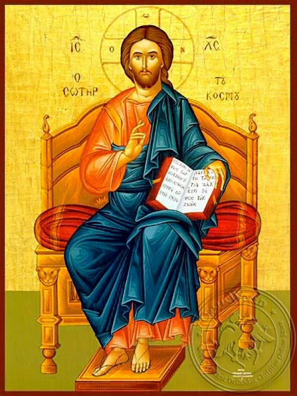 Christ Blessing, Saviour of the World, Enthroned - Hand Painted Icon