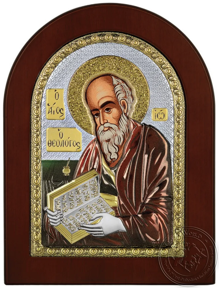 Saint John the Theologian - Silver Colored Icon