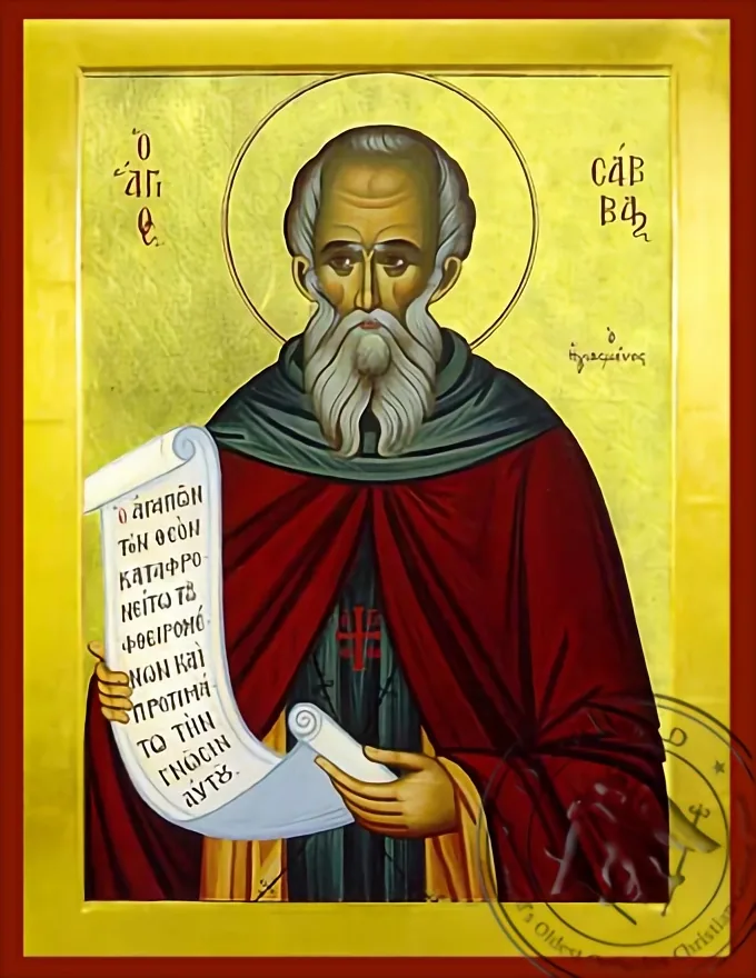 Saint Sabbas, the Sanctified - Byzantine Icon
