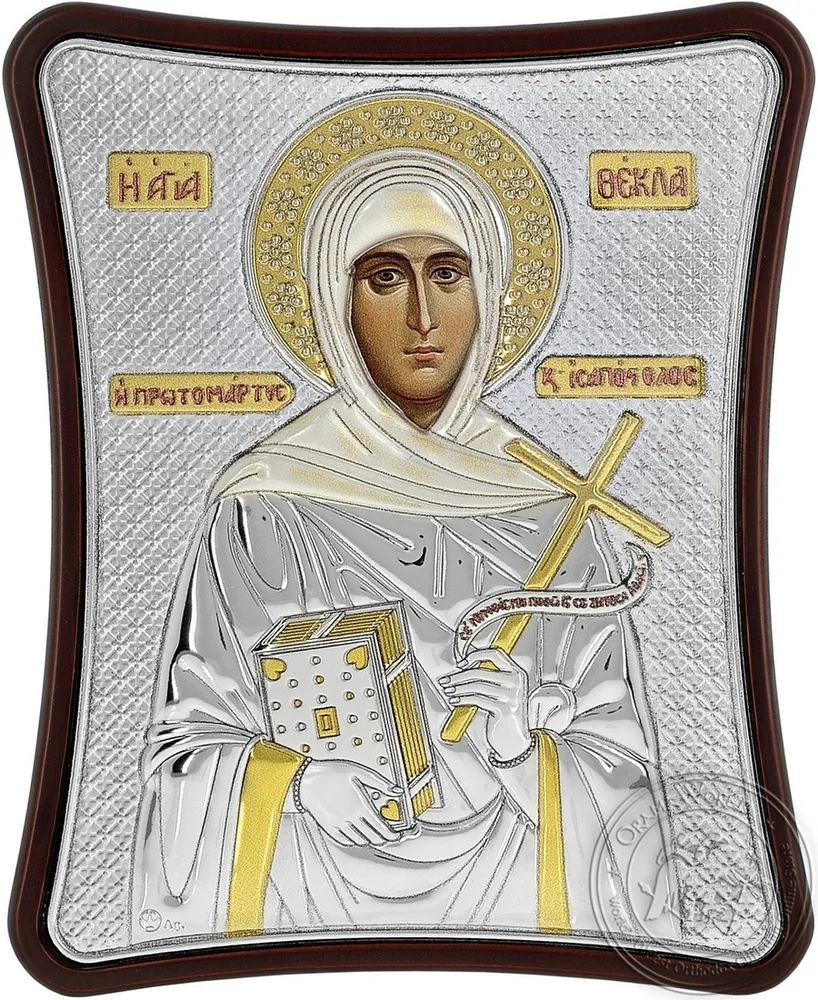Святая Фекла, серебряная икона