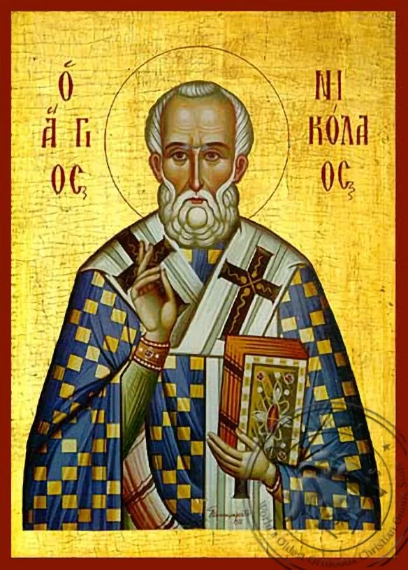 Святитель Николай, архиепископ Мирликийский, рукописная икона