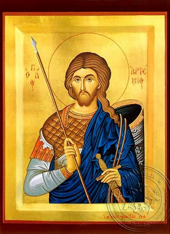 Святой великомученик Артемий, Антиохия, рукописная икона