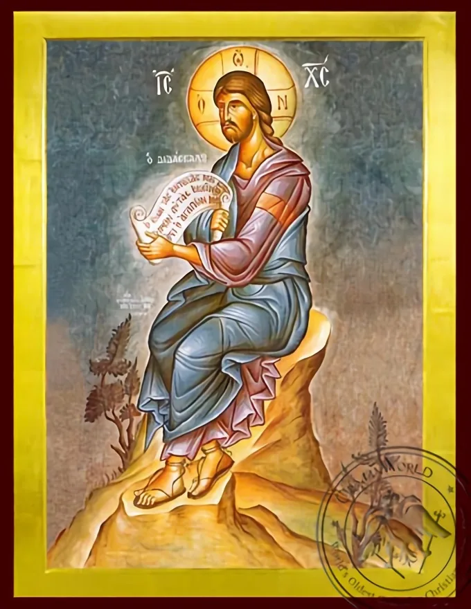 Христос, проповедник, в полный рост, византийская икона