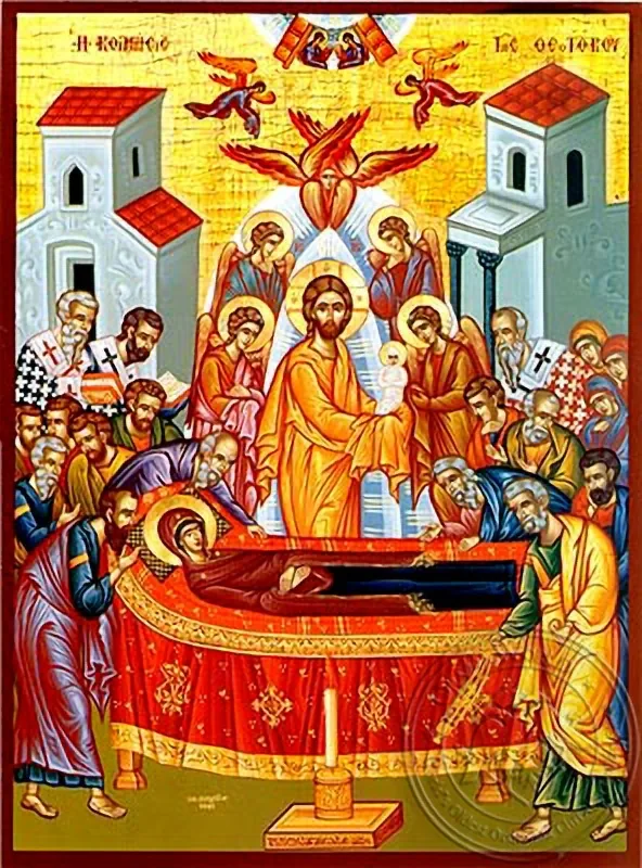 Dormition of Theotokos - Hand Painted Icon