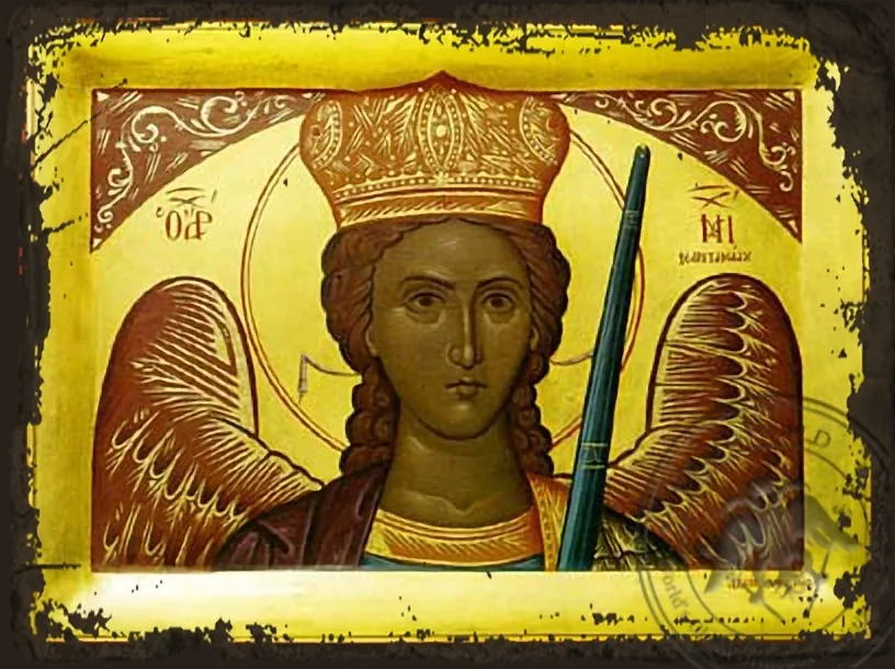 Archangel Michael of Mantamadon, Bust - Aged Byzantine Icon