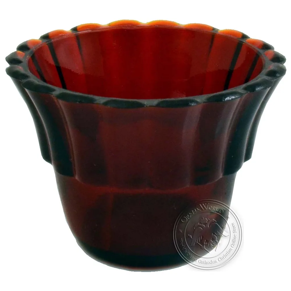 Oil Candle Glass Replacement Cup Flower B Natural Red