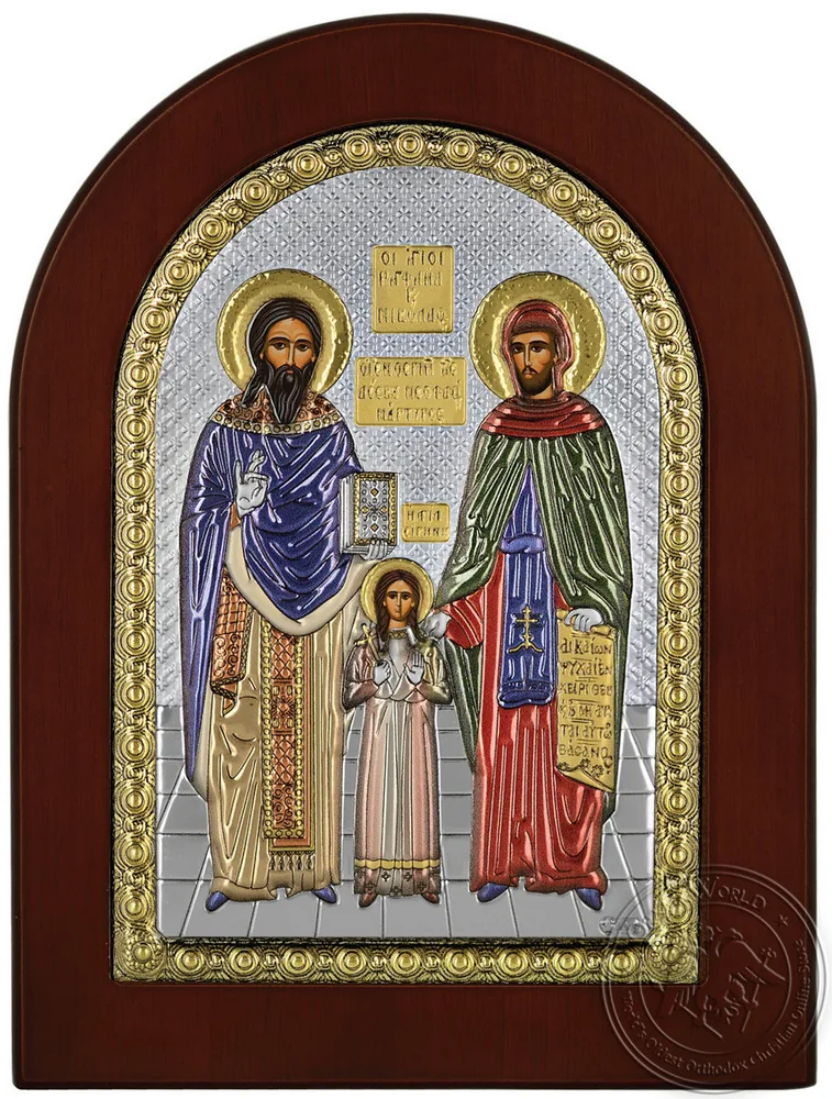 წმინდანები რაფაელი, ნიკოლოზი და ირინე, ვერცხლისფერი ხატი