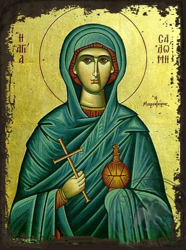 Saint Salome the Myrrh_Bearing - Aged Byzantine Icon