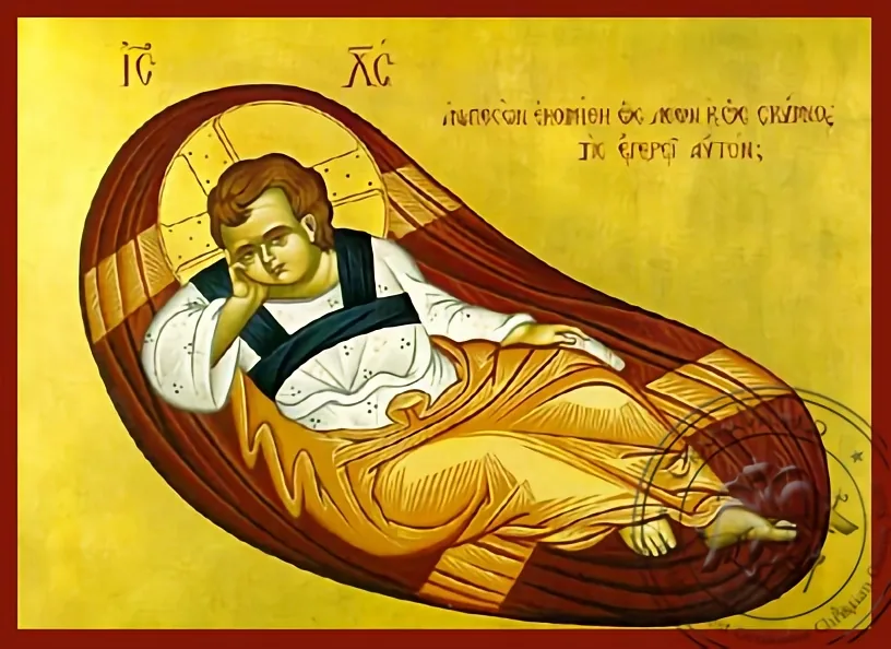 Недреманное Око младенец (Анапесон), рукописная икона
