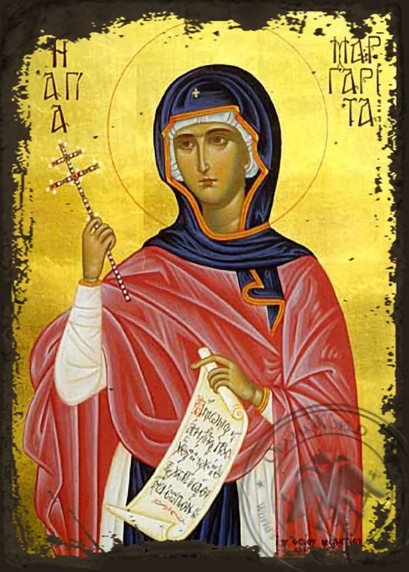 Святая Марина, византийская икона под старину