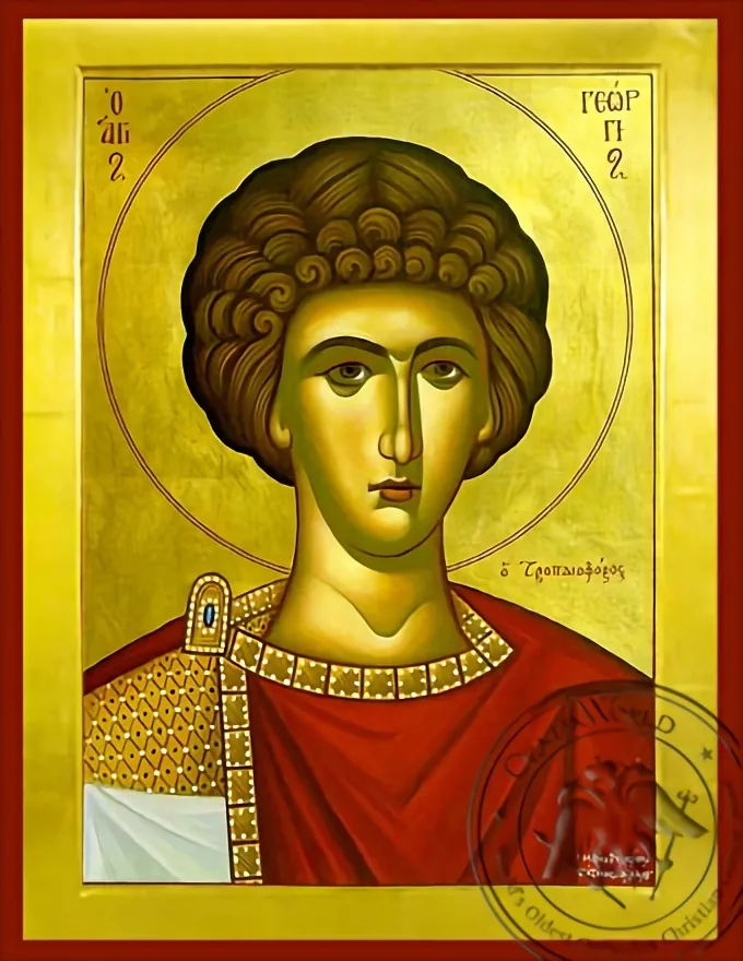 Святой великомученик Георгий, оплечная, византийская икона