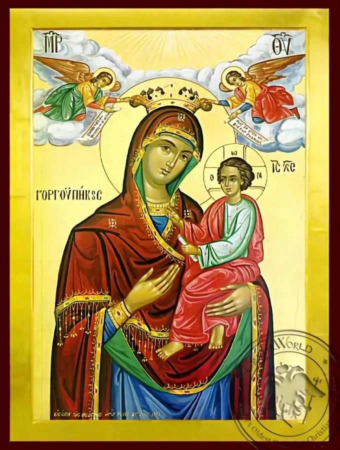 Panagia Gorgoypekoos with Angels - Byzantine Icon