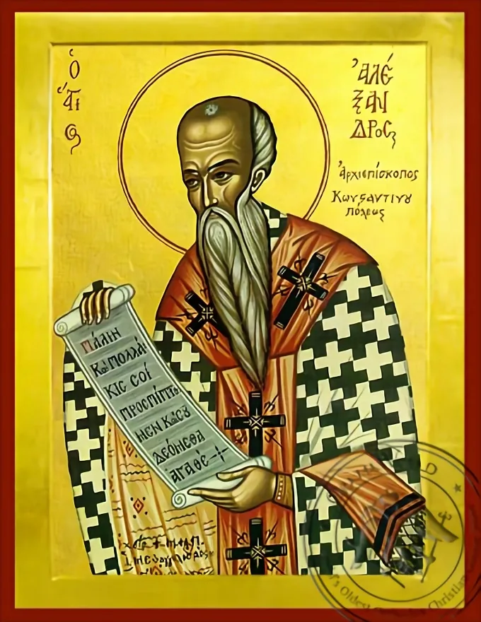Святой Александр Константинопольский, византийская икона