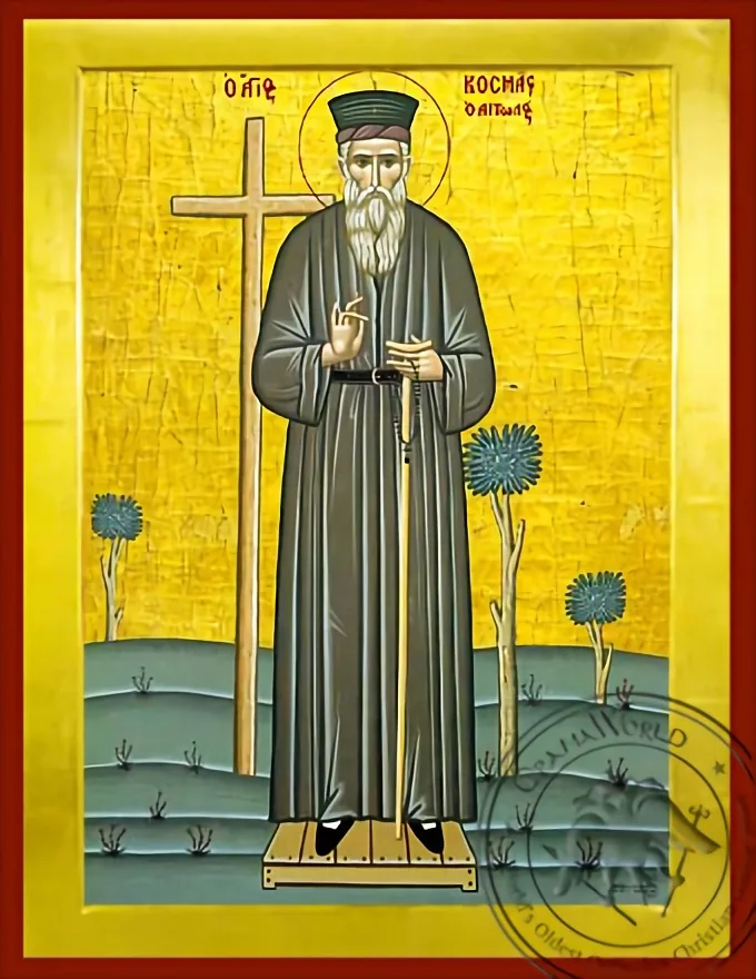 Saint Cosmas of Aitolia, Greece, New Hieromartyr, Full Body - Byzantine Icon