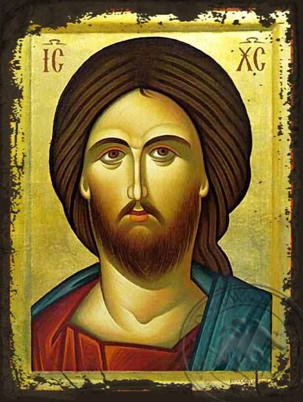 Христос фрагмент, византийская икона под старину
