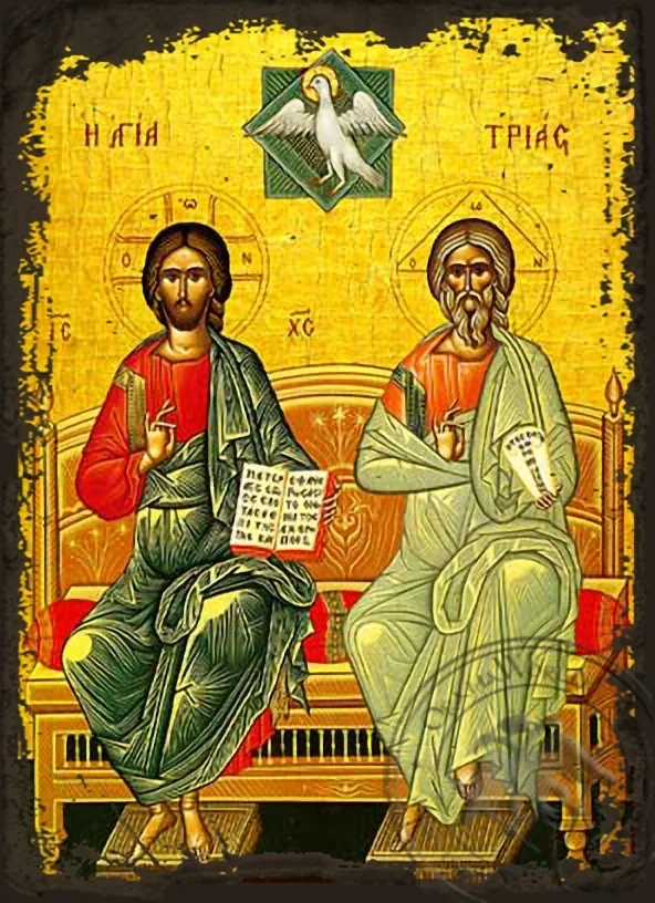 Святая Троица, византийская икона под старину