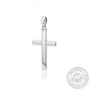 Christening Cross for Boys made of 14K White Gold
