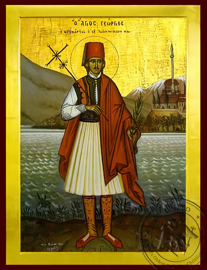 Святой Георгий Янинский, византийская икона