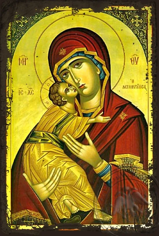 Panagia The Glykophilousa  Dexiokratousa Aged Byzantine I